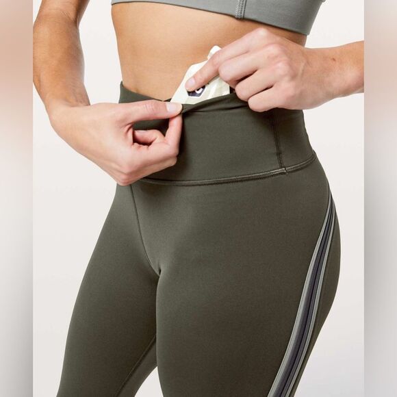 Lululemon Size 2 Run Crew Tight *28" Dark Olive Leggings - Picture 6 of 13